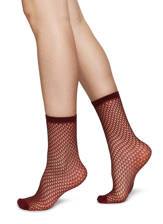Vera Net- Wine - Socken